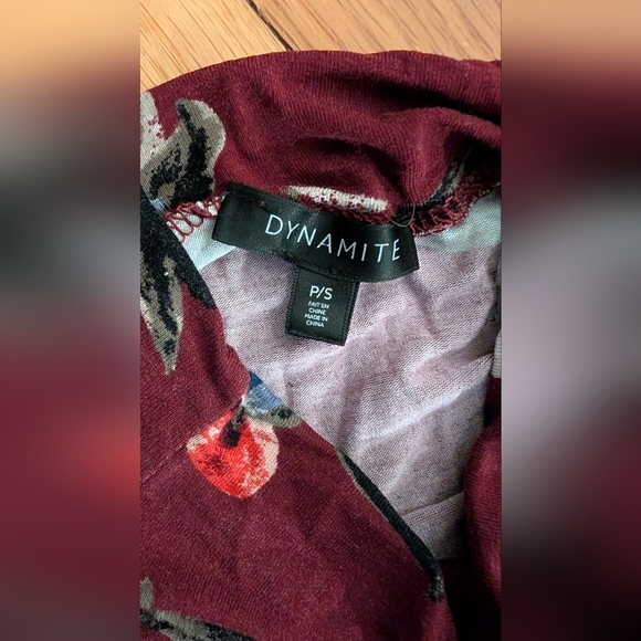 Dynamite Burgundy and Black Floral Blouses - Picture 4 of 5